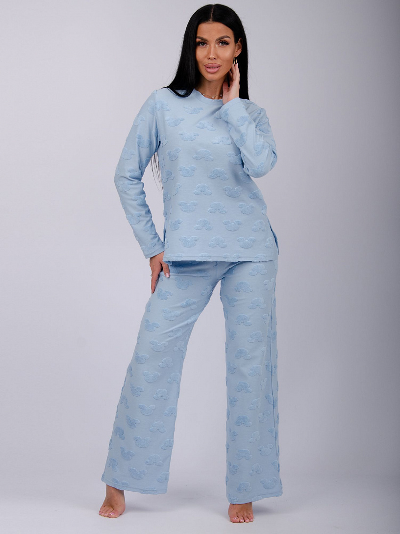 Пижама, домашний костюм ДК-115-брюки-голубой